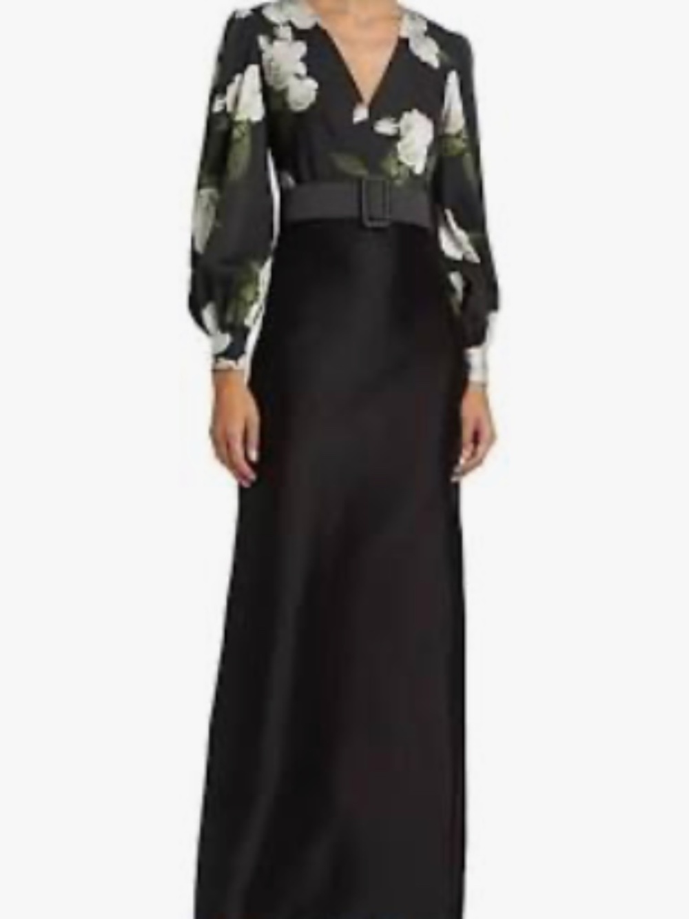 Sachin & Babi- Schuyler Floral Satin "Obsidian Blooms" Black-US Size 8 -$180